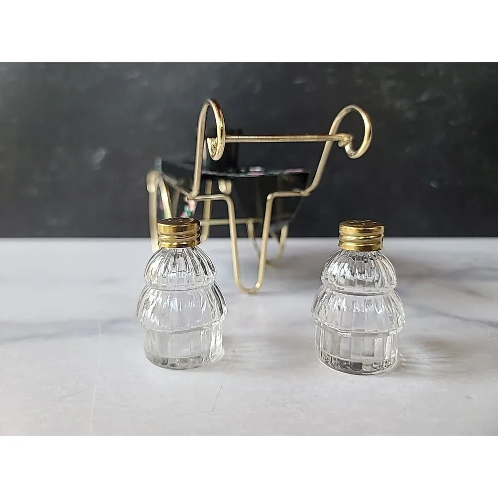 Push Cart Floral Salt And Pepper Shakers Vintage